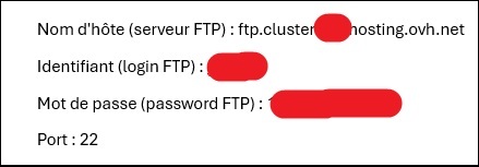 Codes FTP OVH